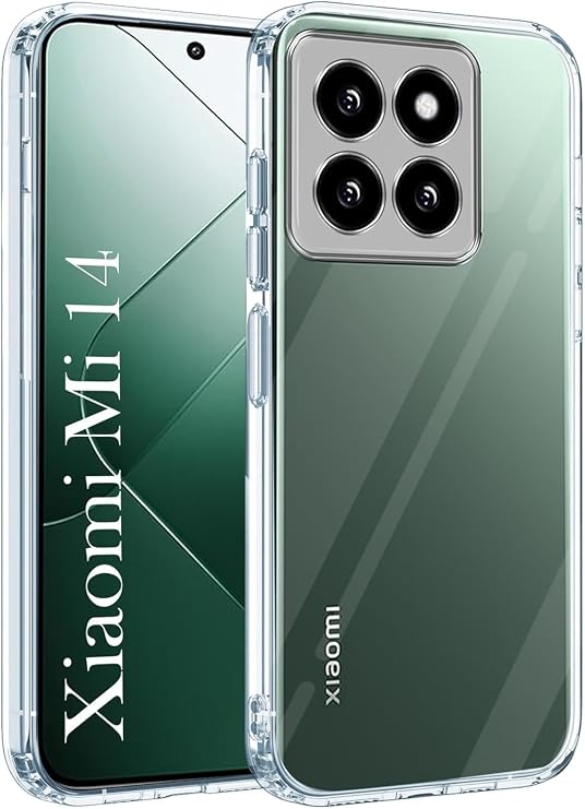 Ehr. Xiaomi Mi 14 Uyumlu Kamera Korumalı Darbe Önleyici Ultra Slim TPU Şeffaf Silikon Kılıf (Şeffaf, Xiaomi Mi 14)