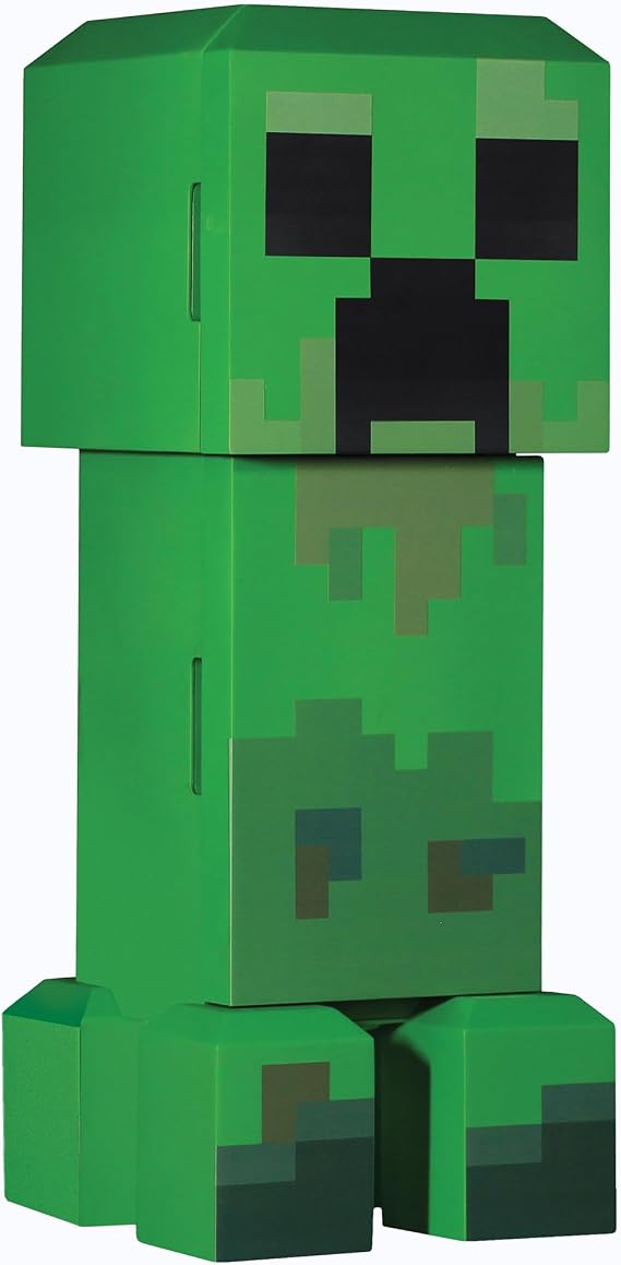 Minecraft Legends Creeper Mini Fridge 12 Can 8L Portable Cooler with LED Lights, AC/DC Power & Removable Shelves for Gaming Rooms, Dorms & Offices