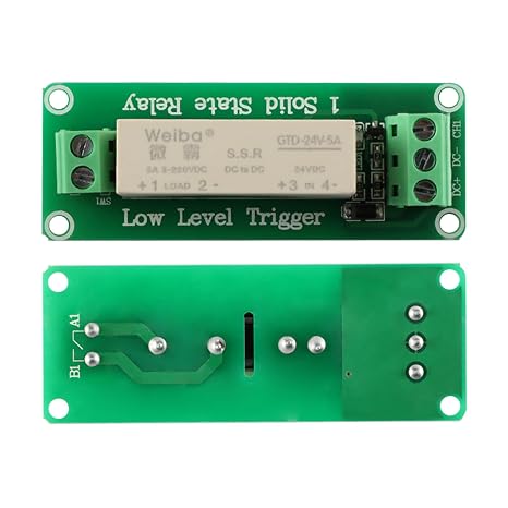 24V 1 Channel Solid State Relay Module, Low Level Trigger, 5A DC Control for Raspberry Pi