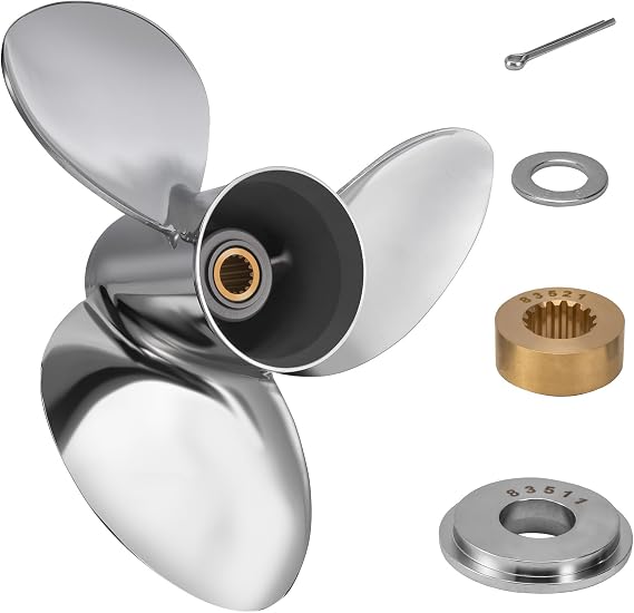 Upgrade 16 X 17 OEM 990C0-00810-17P Stainless Steel Outboard Boat Propeller Fit Suzuki Engines DT/DF150/175/200/225HP DF250/300HP 15 Spline Tooth 3 Blades RH
