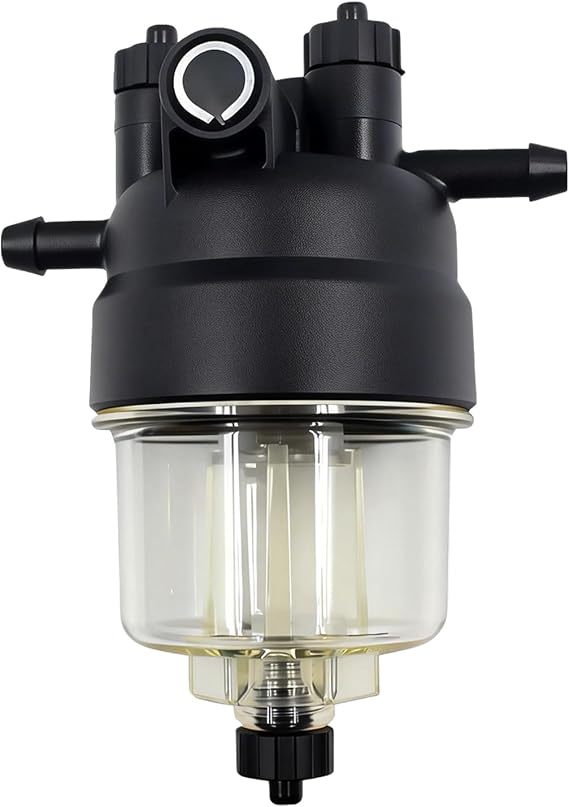 130306380 Pre-Fuel Filter Assembly Compatible with Perkins 403D 404D | 100 Micron, Aluminum Screen, Clear Nylon Bowl, Reusable Cleanable, OE 130446120 FINFF30614