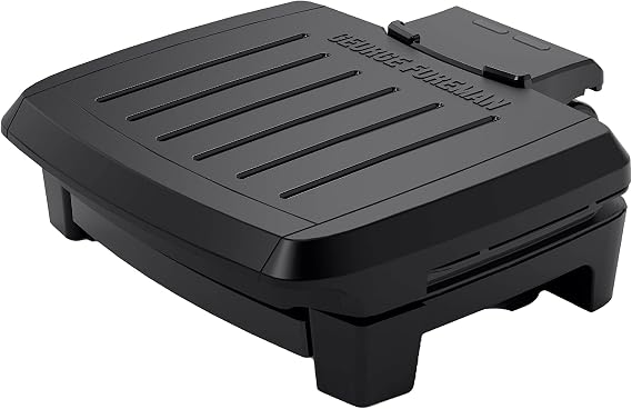 George Foreman Fully Submersible 4-Serving Grill | Dishwasher-safe grill with fast preheat, adjustable hinge and durable nonstick coating for family meals.