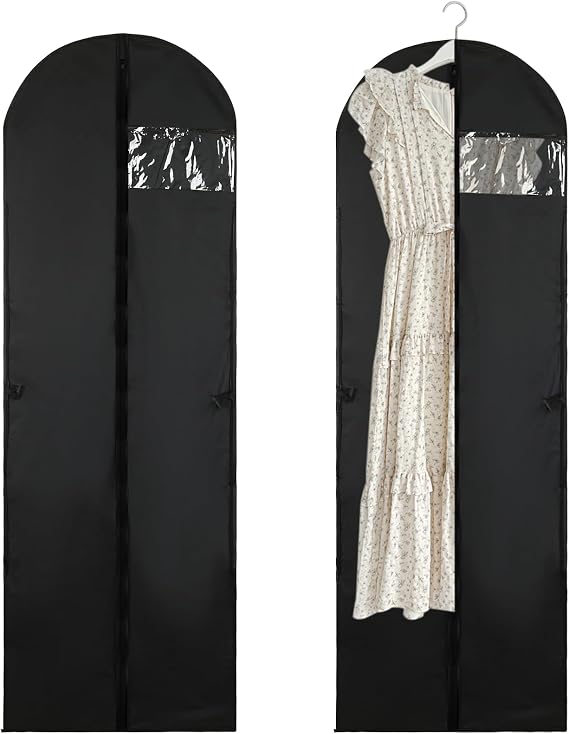 2 Pcs Garment BagsSuit Bags for Men Women, 180 x 60cm Long Wedding Dress Bags Covers Long, Waterproof Dust Proof Clothes Covers Protector Bagsfor Home Travel Clothing Storage