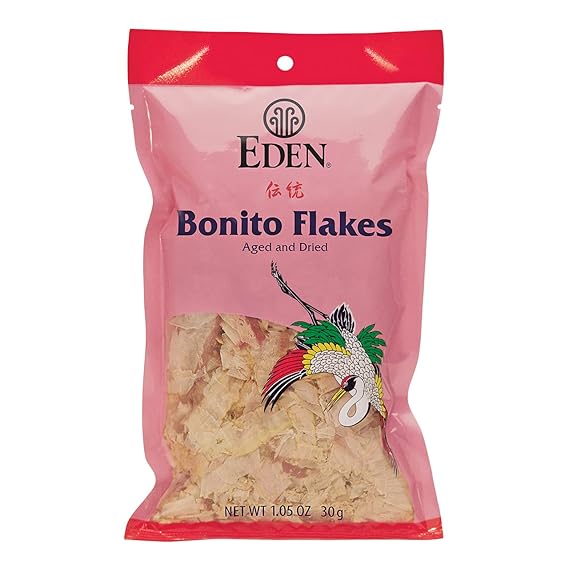 Eden Japanese Bonito Flakes, Shaved Skipjack Tuna, Katsuobushi , Traditionally Aged and Dried, Hardwood Smoked, Make Dashi and Miso Soup, 1.05 oz