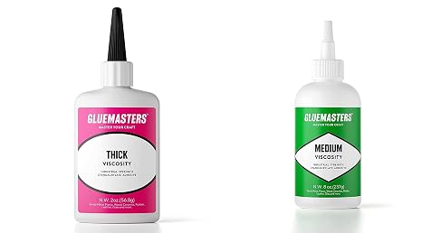 Bundle No 8-2oz Thick and 8oz Medium Viscosity Adhesive for Plastic, Wood and DIY Crafts
