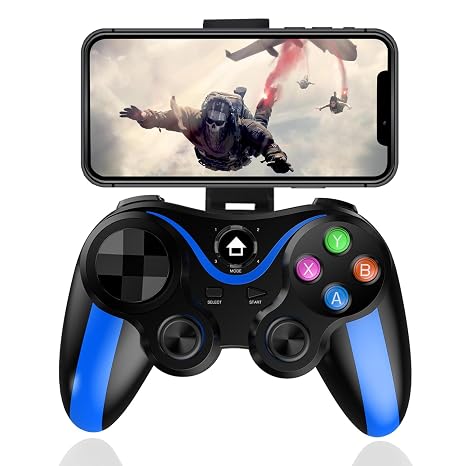 Mobiler Gaming Controller für iOS 13.4+/Android 6.0+ Wireless Bluetooth Gamepad für iPhone 17/16 Serie für Samung /Xiaomi /OPPO Handy Controller mit Handyhalterung Direct Play (Blau+Schwarz)
