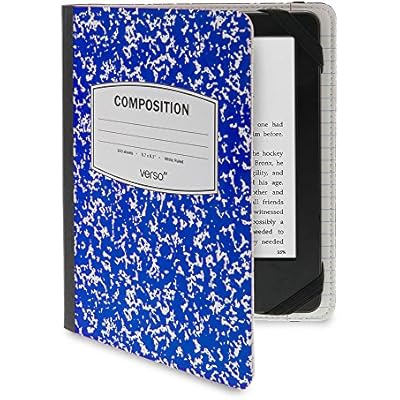 Verso Kindle Case - Scholar Classic Blue Composition Book Folio Style Protective Case for Amazon Kindle fits Kindle Paperwhite, Kindle, and Kindle Touch, Blue
