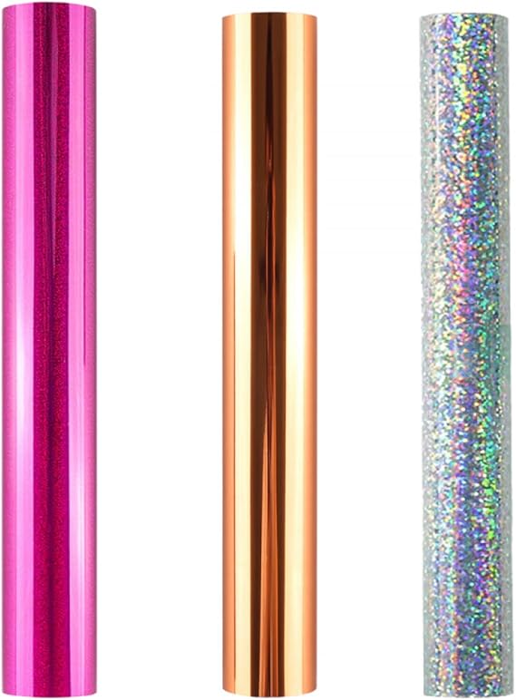 3Ppcs Hot Foil, Metallic Variety Beautiful Diamond Color, 19Cmx5 Meters Fiver Rollers Hot Stamping Foil,Foil by Laser Printer and Laminator Toner Reactive Foil for Scrapbooking Paper Crafts