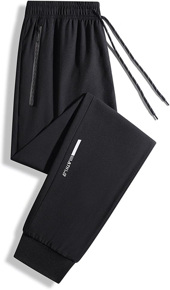 Men Sport Pants Fashion Solid Color Elastic Waist Drawstring Cropped Sweatpant Loose Comfy Jogger Running Trouser