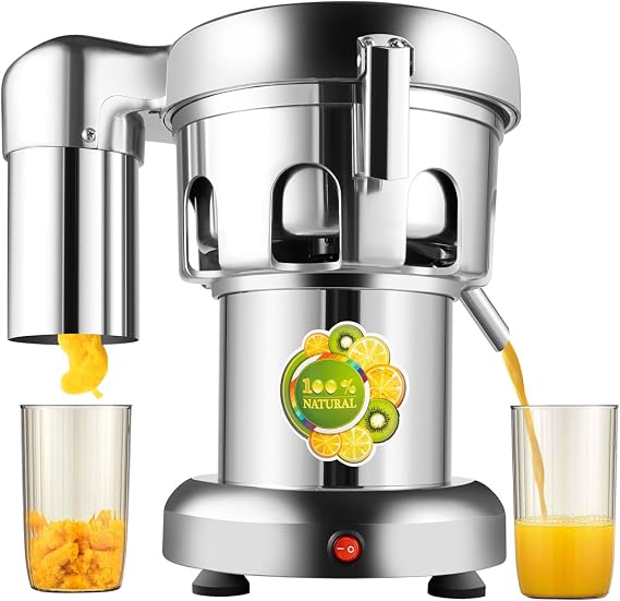 Commercial Juice Extractor,110V Heavy Duty Centrifugal Juicer Machine Electric Stainless Steel Whole Vegetable & Fruit Juice Maker Squeezer 2800RPM