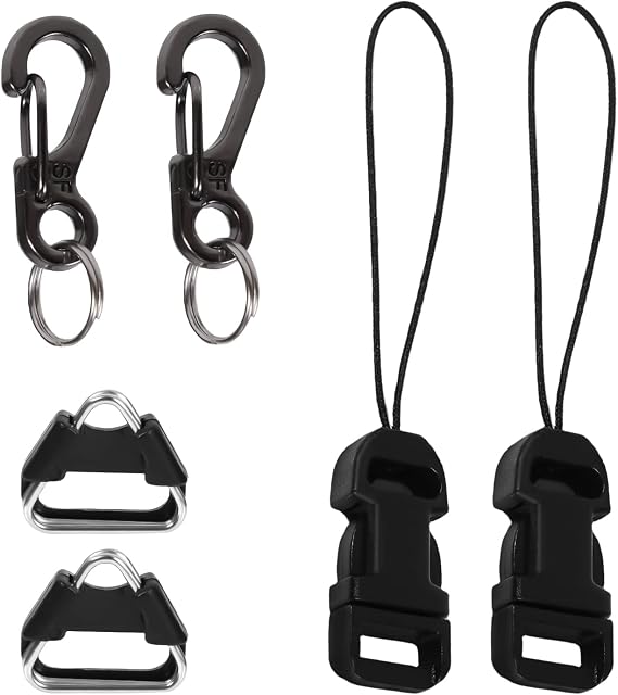 6pcs Camera Quick Release Strap, Adjustable Quick Release Buckle for Camera Strap Quick Release Clips Connector Buckles Connect Adapter to Camera Neck Strap (Black)