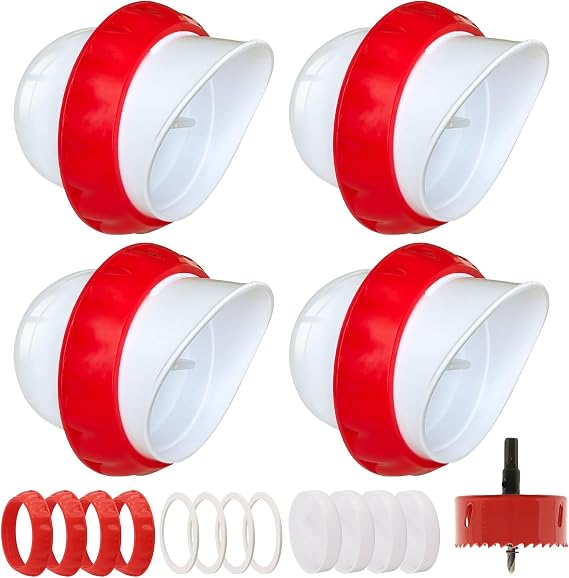 DIY Chicken Feeders 4 Ports White No Waste
