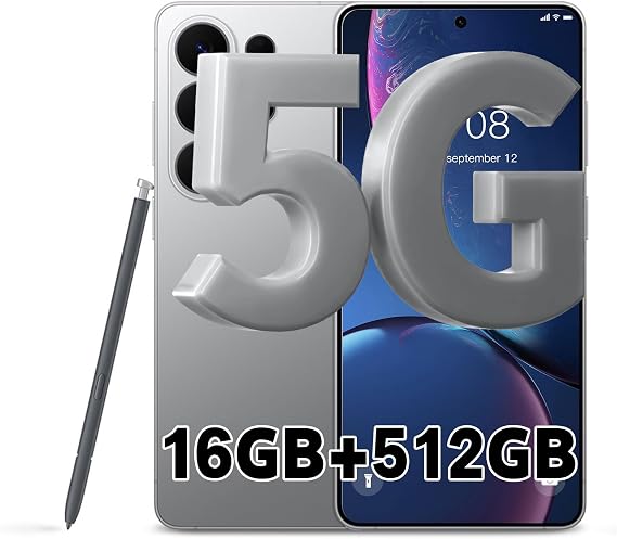 I26 Ultra Unlocked Cell Phones, Build in Pen, 16GB+512GB Android Phone, 7000mAh Battey, Android 16 Smartphone, 6.9" +120Hz HD Screen, Dual SIM, Dual Standby, 5G Phone-Grey
