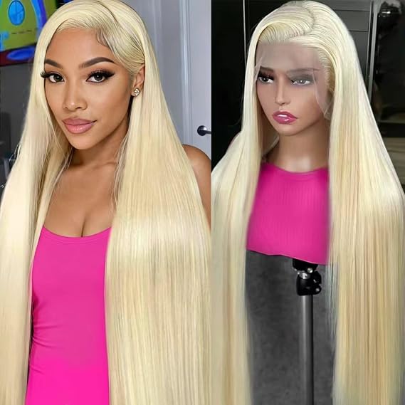 613 Lace Front Wig Human Hair Blonde Wig Human Hair Straight 13x4 200% Density 26 Inch Glueless HD Lace Frontal Wig for Black Women Pre Plucked Hairline