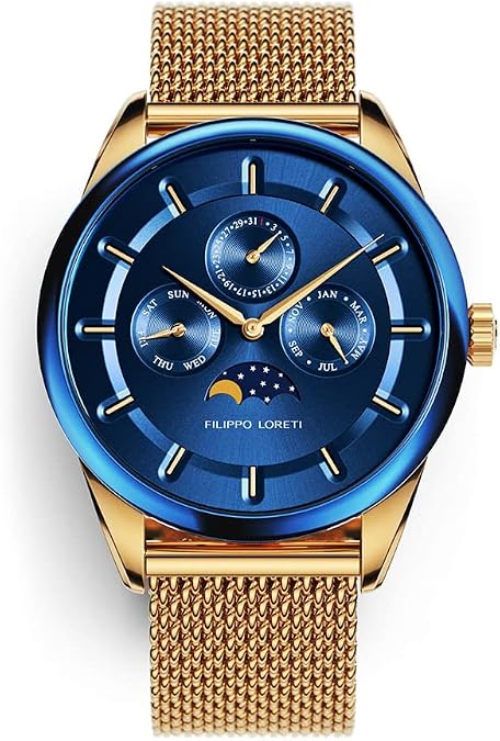 FILIPPO LORETI | Venice - Watches for Men, Moonphase, Multiphase - 40mm Stainless Steel Case, Japan Movement - Gift