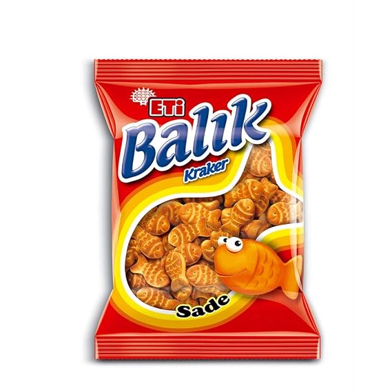 Eti Fish Shaped Cracker 1.4 oz Eti Bal?k Kraker 40 Gr Pack of 32 -Delicious Crunchy Biscuit Snacks ...