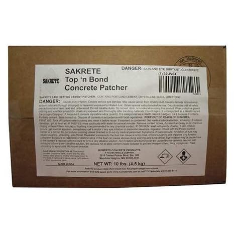 Concrete Repair, Box, 10lb, Gray, 4.5 sq ft