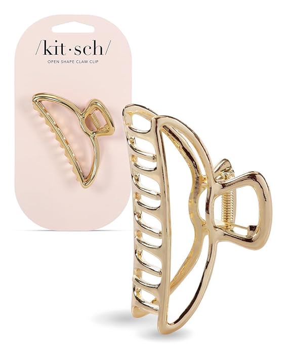 Kitsch Metal Hair Clips for Women - Durable & Elegant Metal Claw Clips, Perfect for Everyday Use & Special Occasions | Ideal Gifts for Women - Gold, 1 Pc