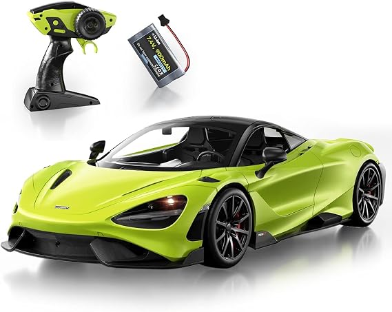 MIEBELY Remote Control Car, McLaren Rc Cars Officially Licensed 1/12 Scale 7.4V 900mAh Toy Car with 12km/h Fast Model Car Headlight for Adults Kids Boys Age 6-12 Year Birthday Ideas Gift Green | Official license;900mAh lithium;2.4G 200ft control;steering trim;Left/right remote;LED lights;Ideas Gift for Adults & Kids