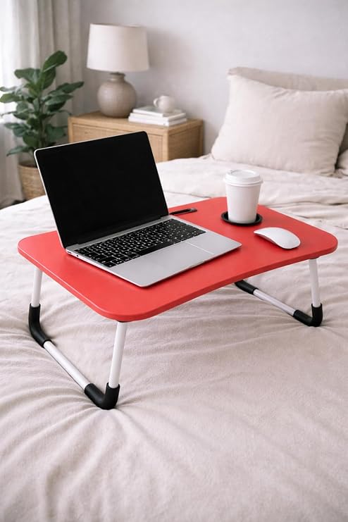Portable Atlantic Red Color Laptop Stand Foldable Desk Breakfast Table