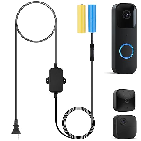 UYODM 20Ft/6m Charging Cable Power Adapter Designed for Blink Video Doorbell-1st Gen (Replace Battery), Blink Outdoor 4 (4th Gen) & XT3, Doorbell Transformer with IP67 Weatherproof Power Cable Black