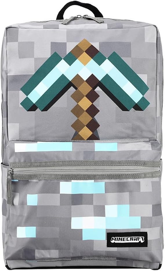 Minecraft Axe Print Gray Backpack