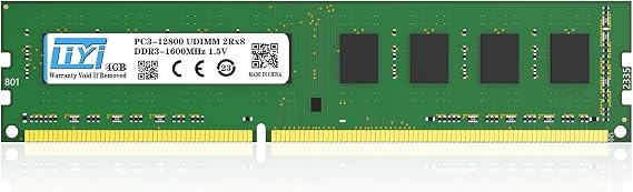 LIYI DDR3 4GB 1600MHz Desktop RAM (PC3-12800S 240-Pin UDIMM) | 1.5V CL11 Unbuffered Non-ECC | 2Rx8 Dual Rank Channel Memory Module