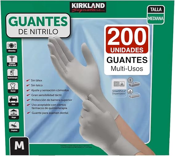 Kirkland Signature Nitrile Gloves, Box of 200, Medium for Health Care, Food Service, Home other uses.