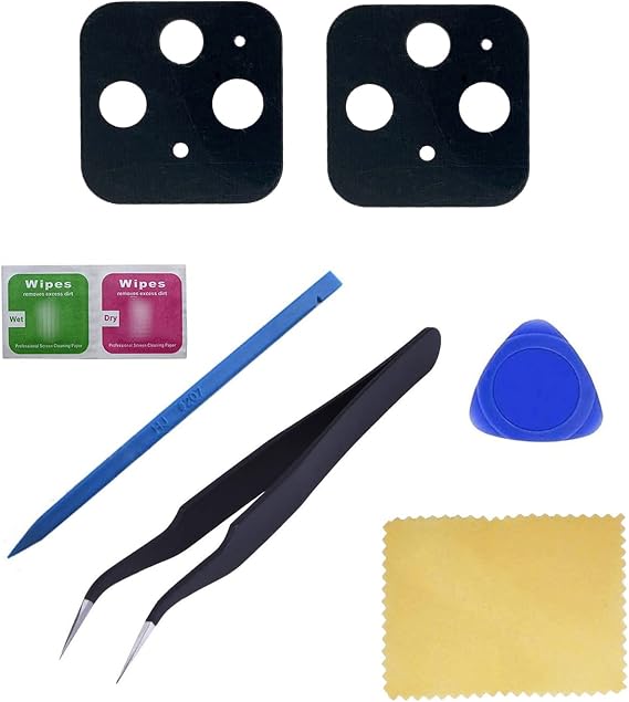 Ubrokeifixit for Google Pixel 5 Back Rear Camera Glass Lens Cover Replacement for Google Pixel 5 6.0" 2020" GD1YQ,GTT9Q,w/Tool(NOT for Pixel 5a 6.34") (Pixel 5/2pcs/Black)