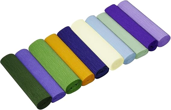 Crepe Paper for Handicrafts, Set of 5 - 20 Colors, Crepe Paper, Approx. Width 9.8 x 8.2 ft 25 x 2.5 m 10 Color Set, CD