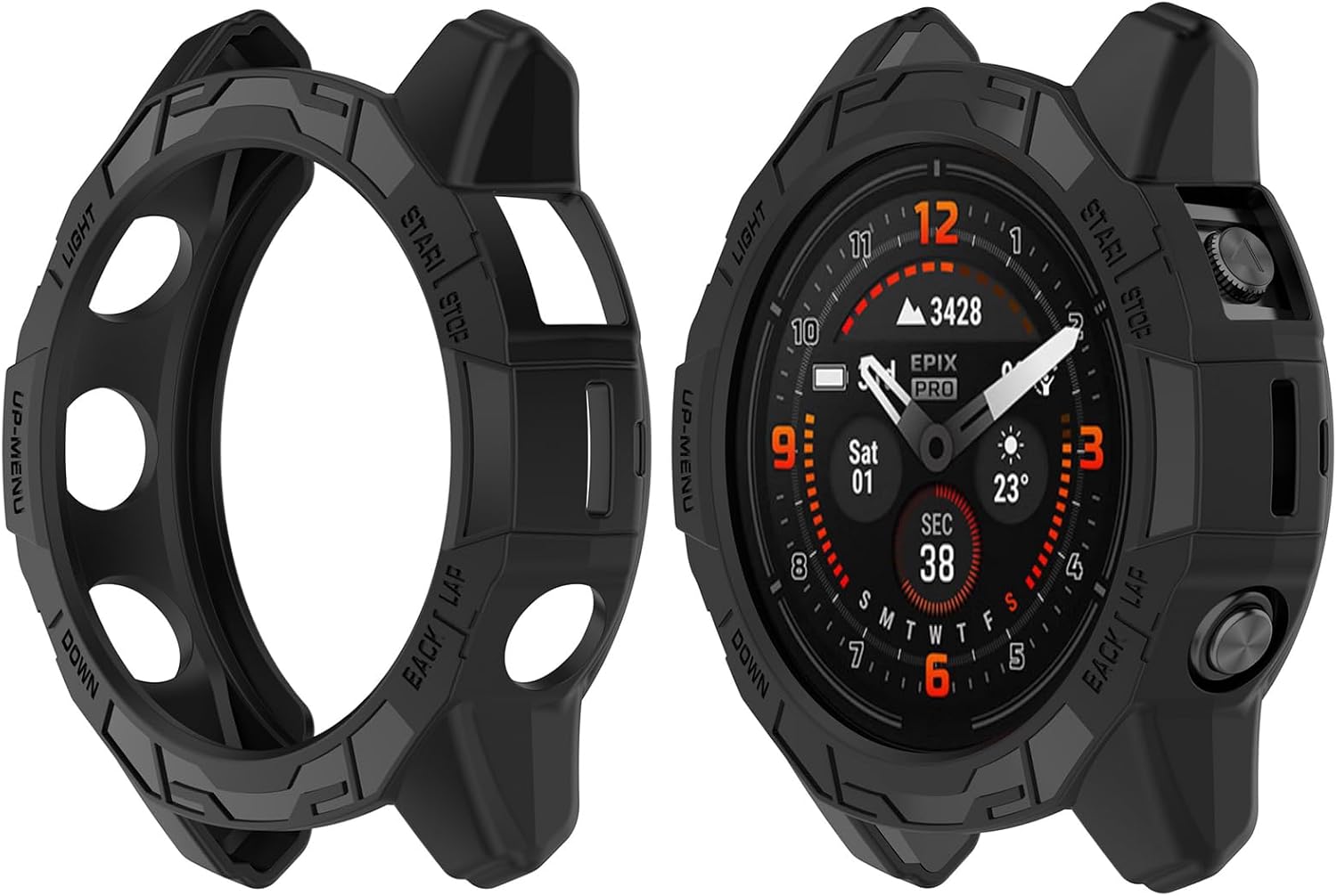 Disscool Case Cover Compatible with Garmin EPIX Pro 51mmFenix 7X ProFenix 7X, PC Lightweight Scratch Resistant Hard Replacement Protective Cases Smart Watch Accessories51mmBlack