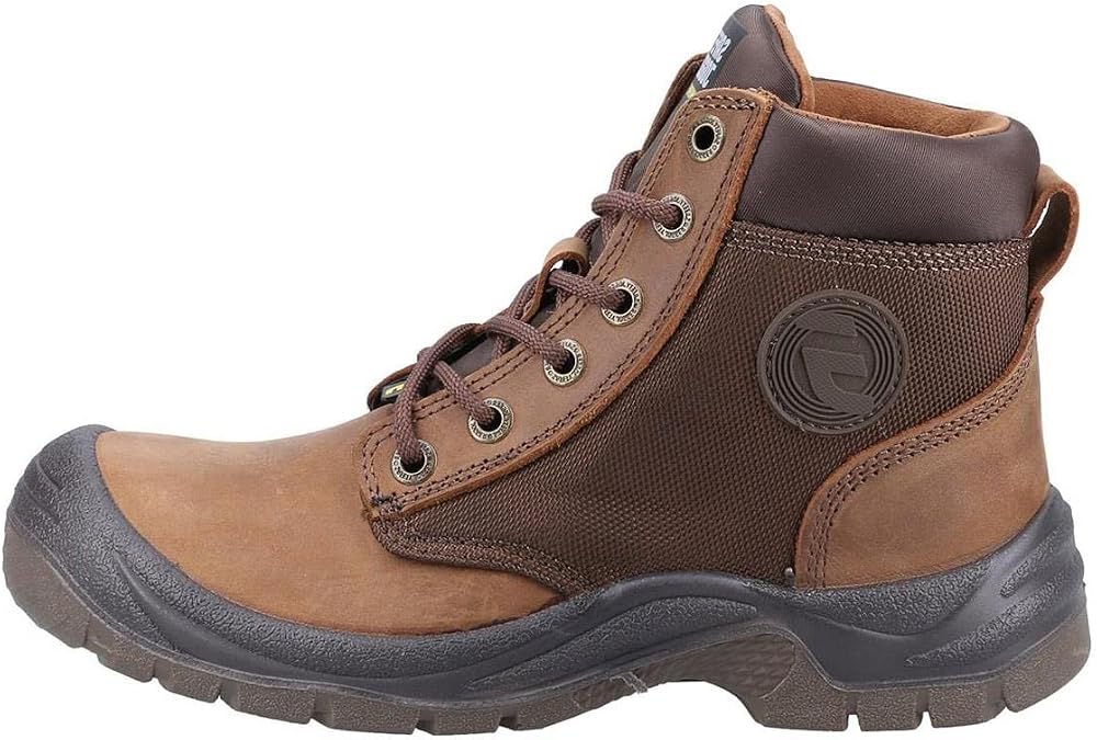 SAFETY JOGGER Dakar S3 Steel Toe Work Boots for Men and Women with Breathable Mesh Lining, Steel Safety Midsole Plate, and Slip Resistant PU Outsole, Brown, 10.0