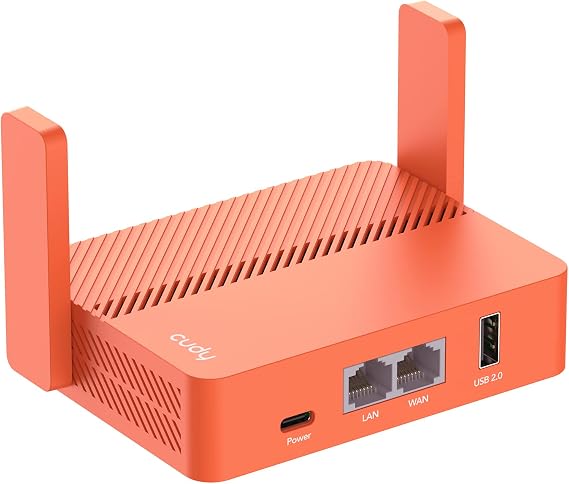 Cudy AC1200 Pocket-Sized Mini Wi-Fi Router, OpenWRT, USB-C, VPN, TR1200 | 867+300Mbps, RJ45 WAN, LAN, USB 2.0, WireGuard, OpenVPN, WPA3, IPv6, MU-MIMO, Mesh, 128 Devices, 5V/2A PD for Hotel/Travel