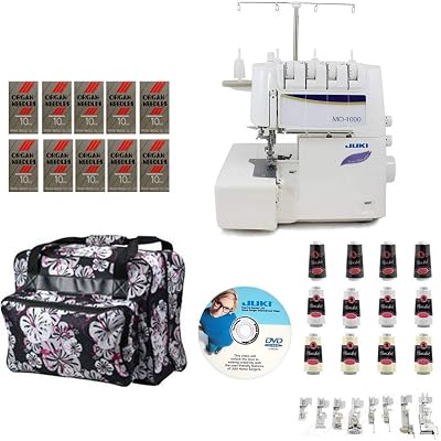 Juki MO-1000 234 Thread Overlock Serger with Push-Button Air Supported Threading Serger Package!
