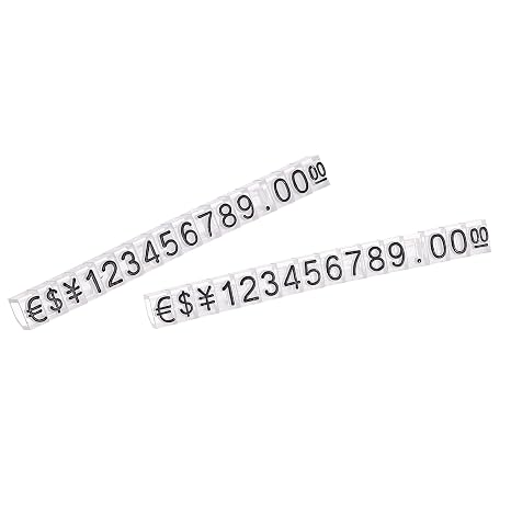 MECCANIXITY Adjustable Removable Mini Cube Price Tag Display Number Letter Price Label Stand Block Kit for Shop Counter Black on Clear,3.3x5.6mm,10 Sets