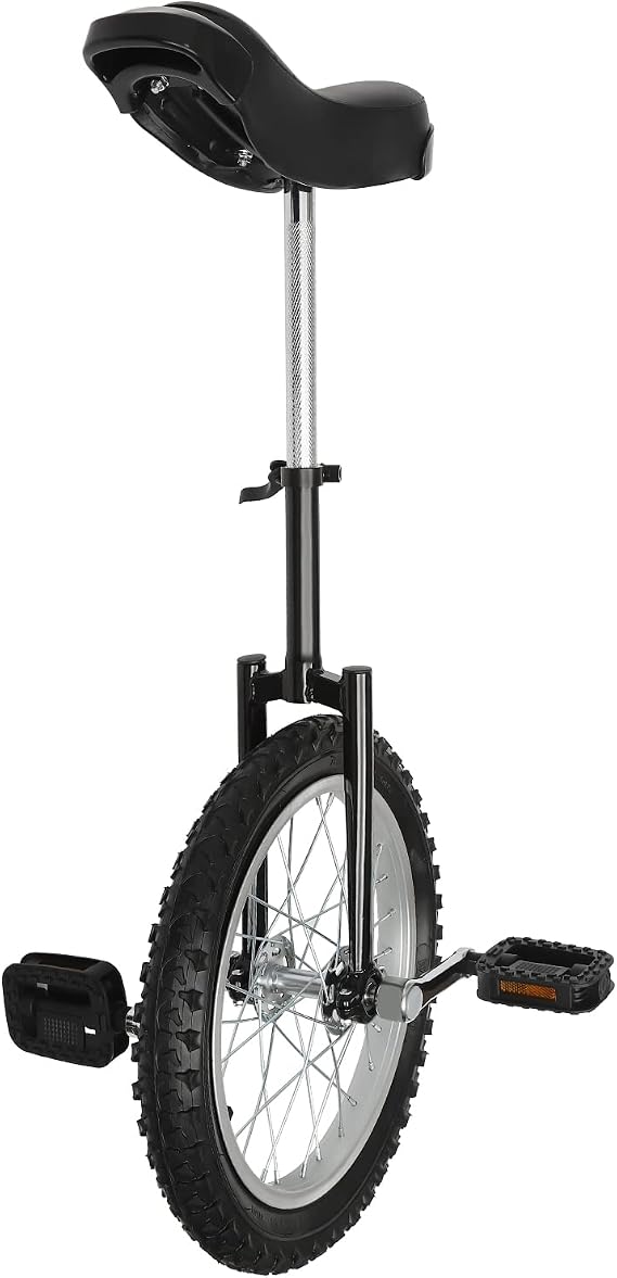24 Inch Wheel Unicycle, Leakproof Tire Wheel Cycling, Unicycles with Steel Rim, Unicycle Bike for Adults, Daily Fitness Exercises/Cycling Exercises/Balance Training/Talent Shows (Black)