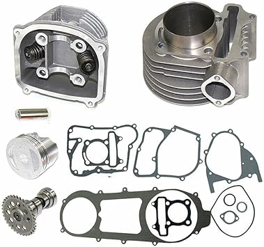61mm 180CC Big Bore Cylinder Kit with Camshaft Cylinder Head and Gaskets for GY6 125cc 150cc Scooter ATV and Quad