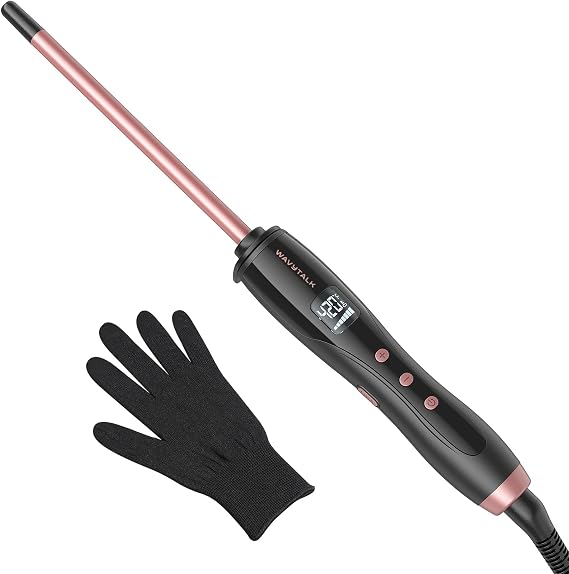 Wavytalk 3/8 Inch Small Curling Iron for Short & Long Hair, Ceramic Barrel