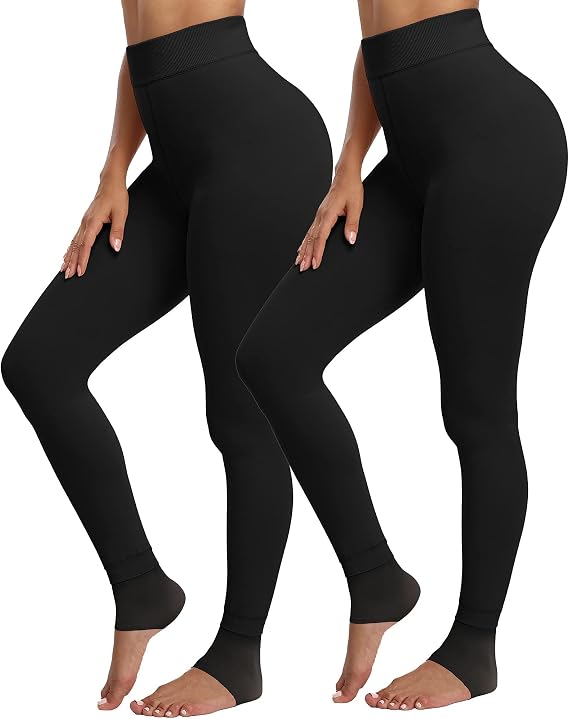 CHRLEISURE Women's Fleece Lined Tights - Fake Sheer Warm Pantyhose Thick Winter Leggings