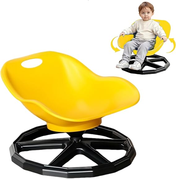 Spinning Chair For Autistic,52cm Seat Style Completely Wrapped Spin Sensory Chair With A Backrest Safer Sit And Spin Training Body Coordination Autism Sensory Equipment,Science Toy