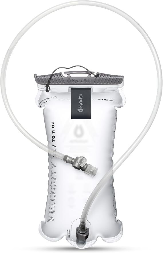 HydraPak Velocity Hydration Reservoir (1.5L, 2L, 3L), Ultralight Water Bladder, Self-Sealing Bite Valve, Leak Proof, Reversible, Dishwasher Safe