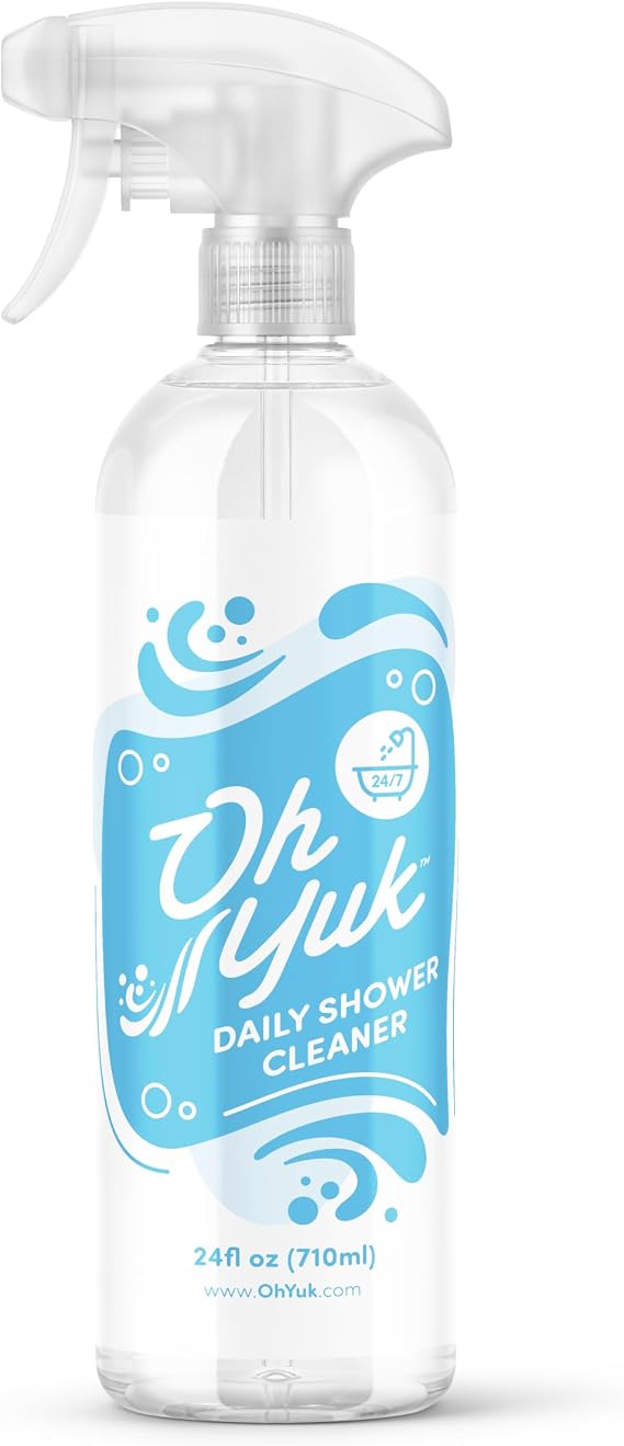 Oh Yuk Daily Shower Cleaner Spray 24 oz Bottle | Prevents Soap Scum and Hard Water Buildup | Streak-Free Daily Shower Spray for Tile, Glass, Acrylic & Fiberglass