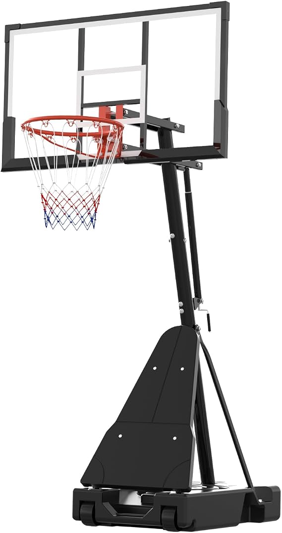 Garvee Basketball Hoop, 52&54 Inch Portable Basketball Hoop Outdoor | 4.9-10FT Height Adjustable, Basketball Goal,Mobile Stand with Wheels Weighted Base,Youth&Adults, Driveway Backyard Play