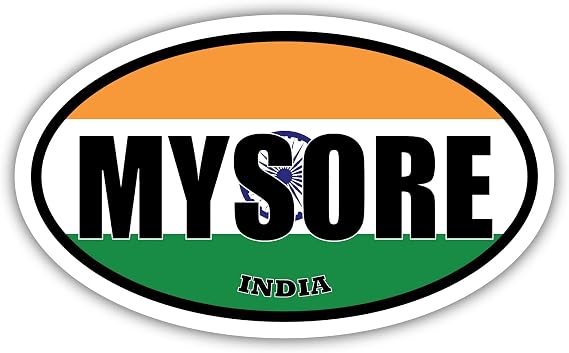 Mysore India Flag Oval Decal Vinyl Bumper Sticker 3x5 inches