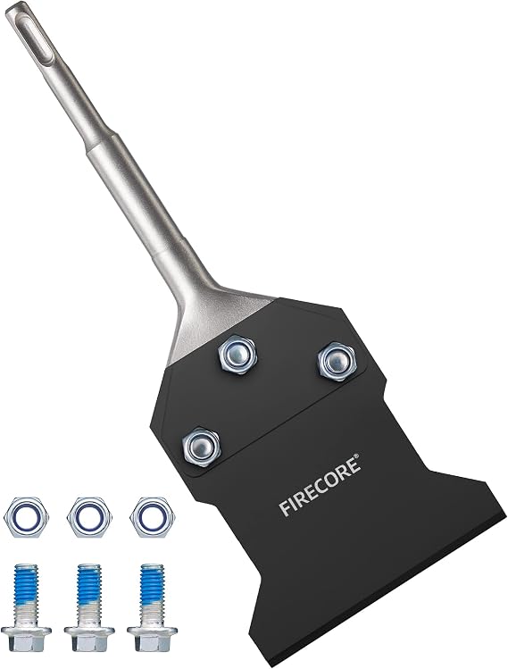 Firecore 4 in x 10 in SDS Plus Floor Scraper, Thinset Removal Chisel Bit