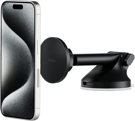 iOttie iTap 3 Magnetic Dash & Windshield Car Mount, Phone Holder with Suction Cup, Includes Magnetic Ring Adapter, Compatible with iPhone 12-17, Samsung Galaxy, Google Pixel, and MagSafe Phones