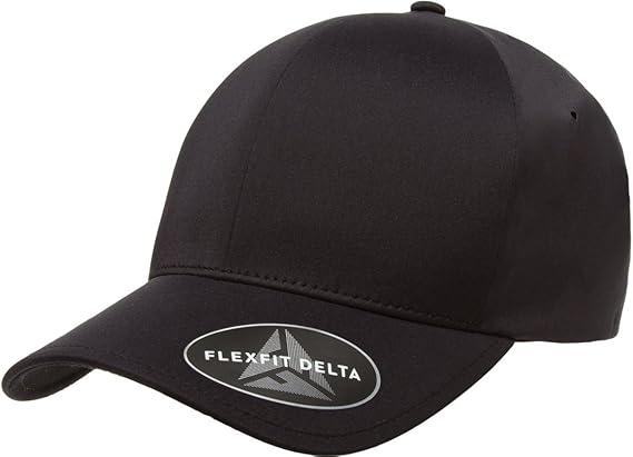 Flexfit Men's Delta Seamless Baseball Cap, Black, Large-X-Large
