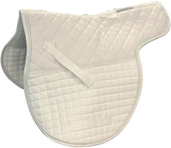 Intrepid International Quilted Double Back Shaped All Purpose English Saddle Pad - Upgrade Your Riding Experience with the Perfect Blend of Comfort and Style, White
