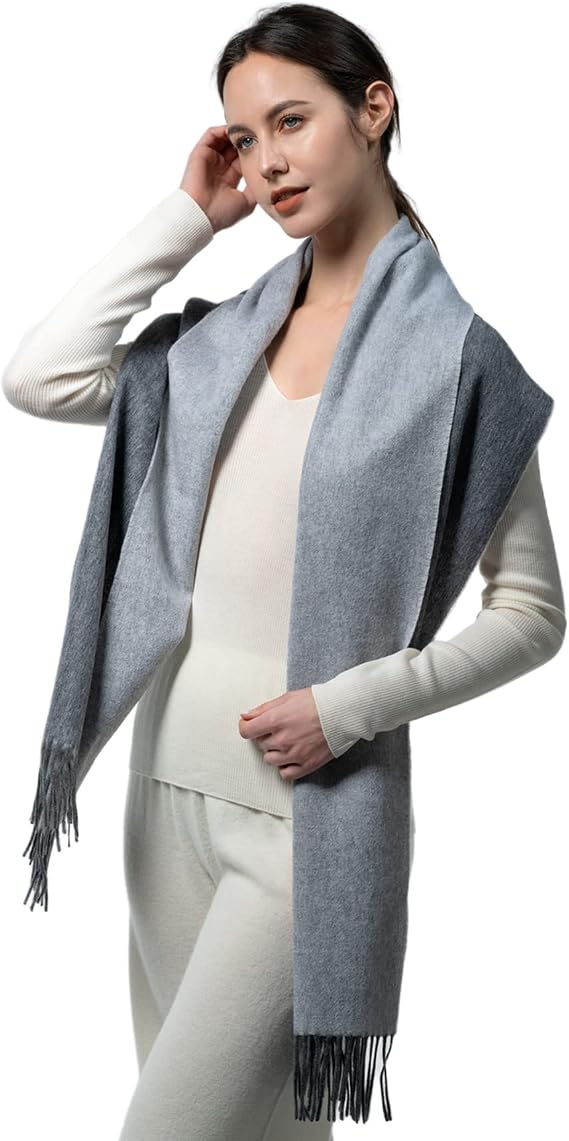 100% Merino Wool Pashmina Large Shawl Wrap Blanket for Women