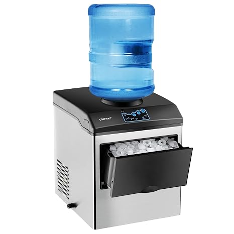 COSTWAY Countertop Ice Maker with Water Dispenser, 48lbs/Day